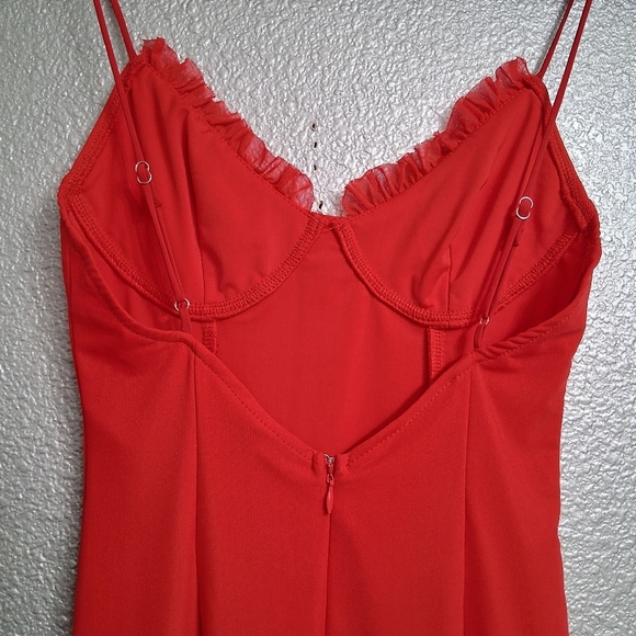 Angel Biba Boutique Cherry Red Princess Cut Mini Dress Size S - Picture 7 of 11